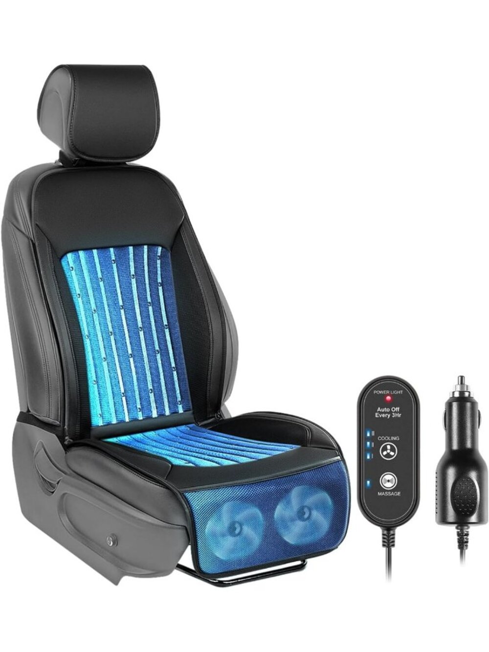 Upgraded Ventilated Cooling Car Seat Cover Cushion for SUV, Truck & Sedan